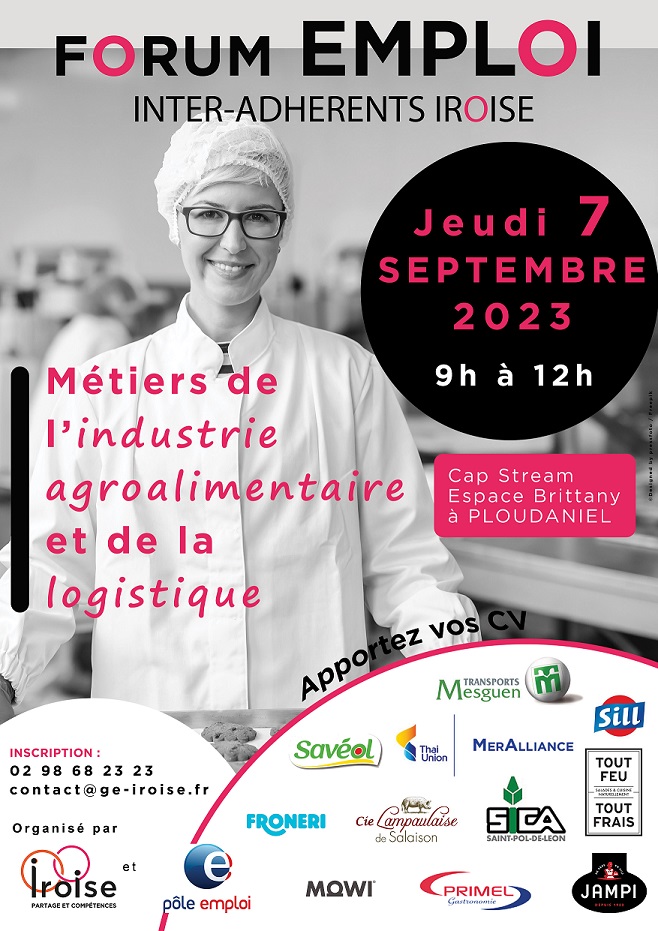 Affiche forum emploi industrie agroalimentaire et logistique le 7 septembre 2023