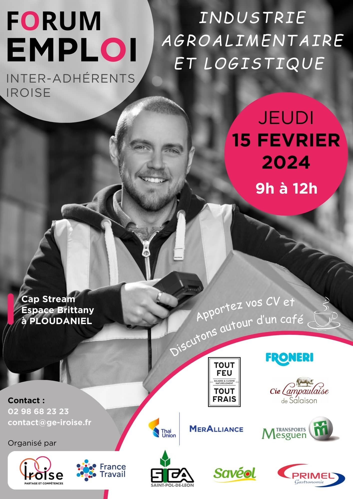 Affiche du Forum Emploi Industrie agroalimentaire et logistique inter-adhérents Iroise